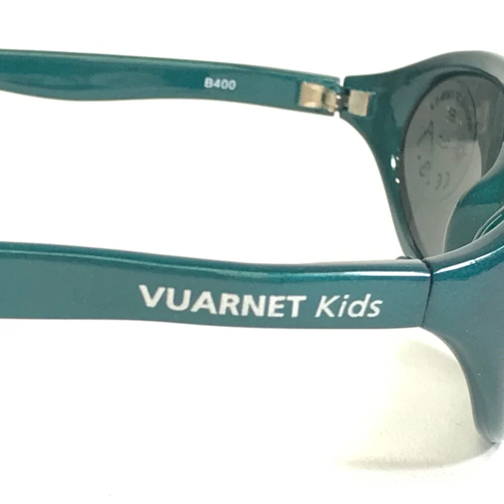 Vuarnet Kids Sunglasses B400 Green Round Frames with Gray Lenses 50-18-110